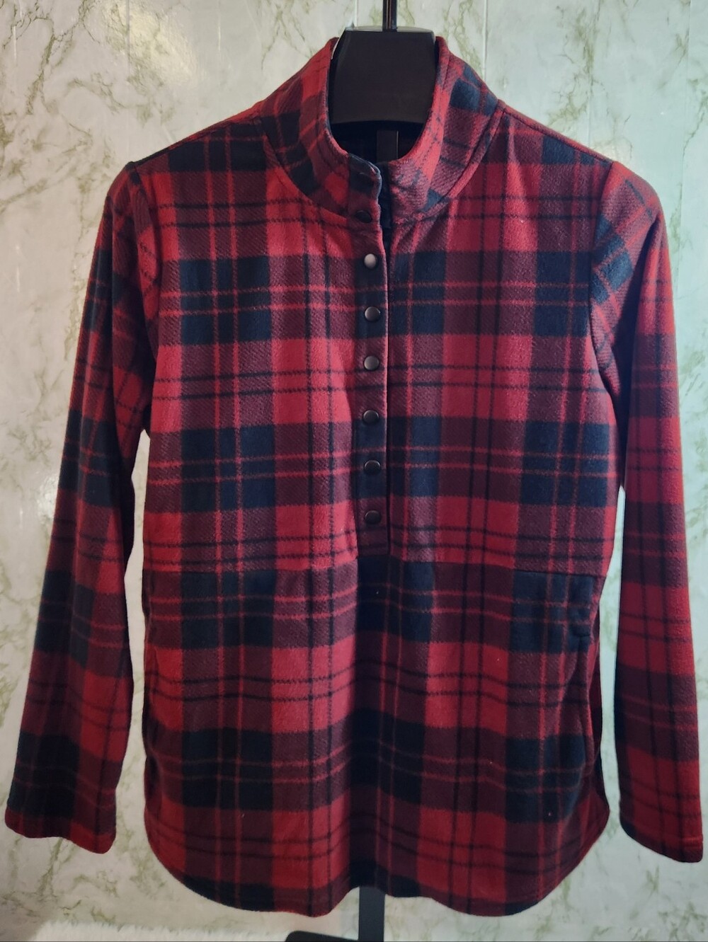 North River Plaid Mockneck Snap Button Fleece
